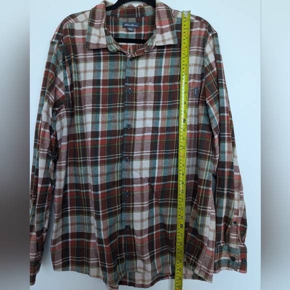Eddie Bauer Brushed Cotton Plaid Button Down Shacket Jacket Flannel Sz XXL - Picture 15 of 16